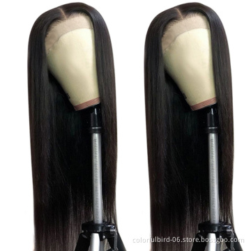 Human Hair Wig 180% Density straight 6*6 Lace Front Wig Closure 6*6 lace closure Brazilian hair